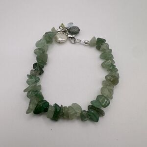 SALE! Genuine aventurine polished chip bracelet with pearl and glass accents!